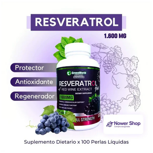 Resveratrol® Importado 🍃1.600MG🍃100 CÁPSULAS