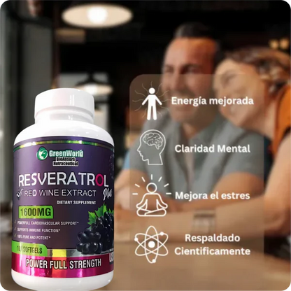 Resveratrol® Importado 🍃1.600MG🍃100 CÁPSULAS