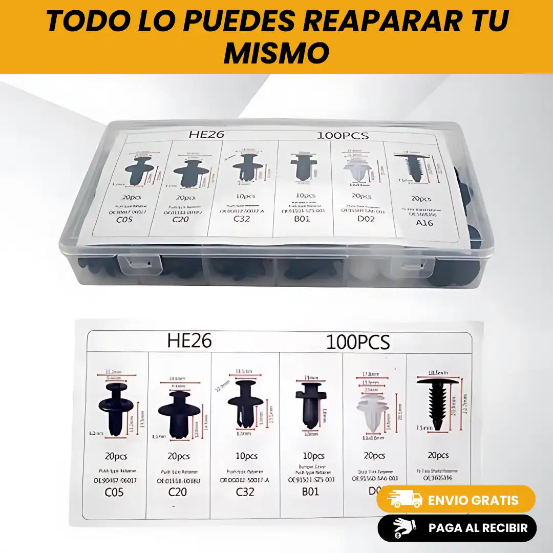 UltraGrip™ CAJA X 152 REMACHES PARA TODO TIPO DE VEHICULO-NO + RUIDOS EXTRAÑOS