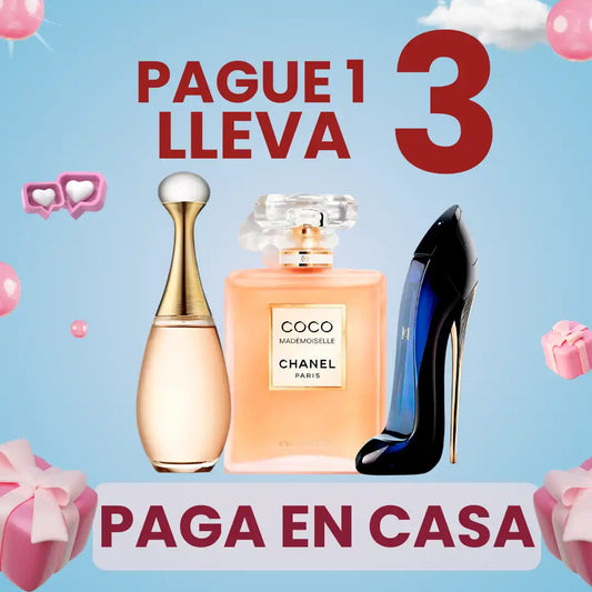 PAGA 1 Y OBTÉN 3 - Kit de Perfumes Feminino (100ml) - Coco Chanel  - Good Girl - Jadore Dior